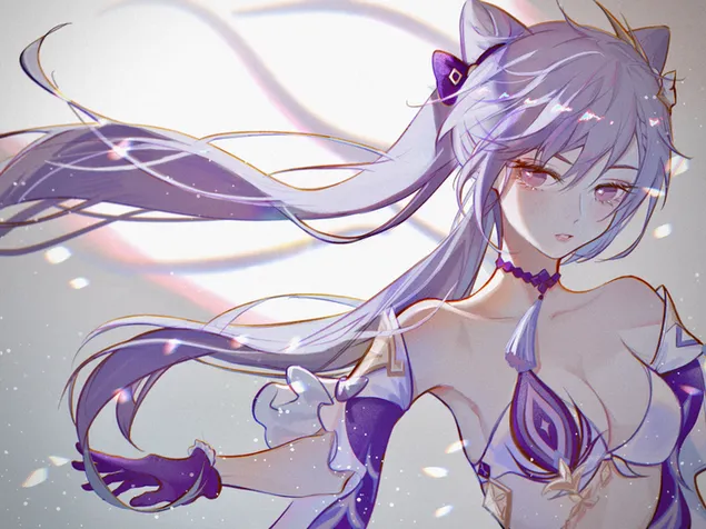 Beautiful Keqing (Genshin Impact) 2K wallpaper