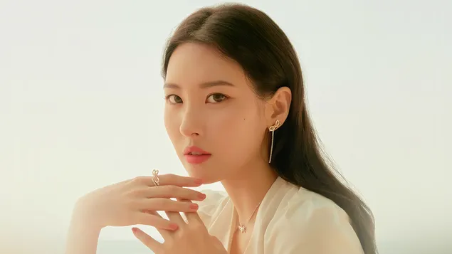 Убава корејска манекенка „Санми“ 4K тапет