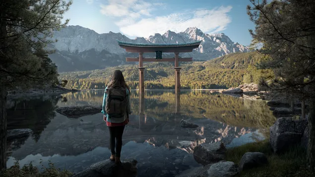 حال و هوای زیبای طبیعت دریاچه کاغذدیواری  4K