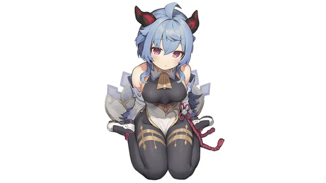 Tapeta Krásná roztomilá holčička Ganyu | Genshinův dopad HD