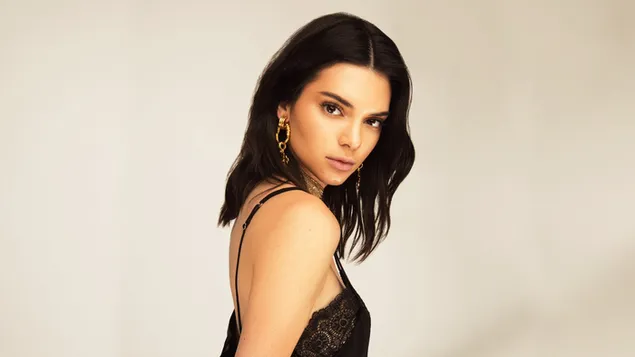Beautiful Model 'Kendall Jenner' in Black Dress