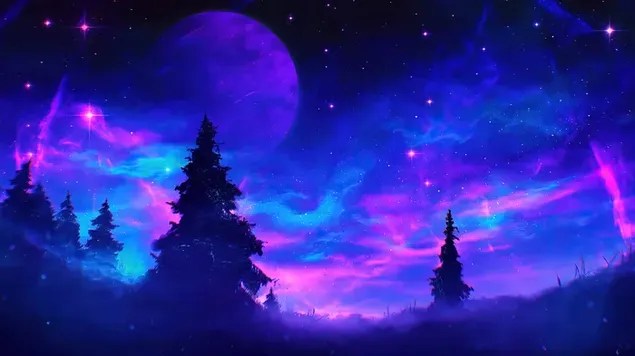Beautiful night sky scenery download
