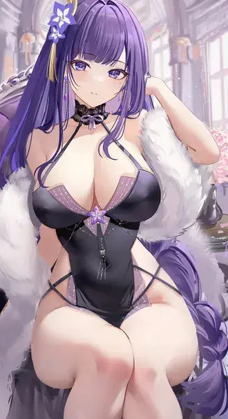 Belle Raiden en robe chaude | Impact de Ganshin 2K fond d'écran