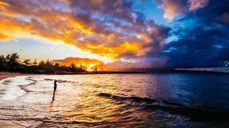 Beautiful sea shore view 4K wallpaper