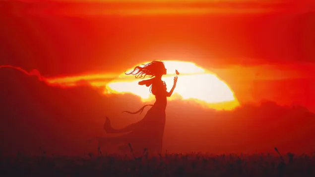 krasiva syanka na samotno momiche pred zaleza izteglyane