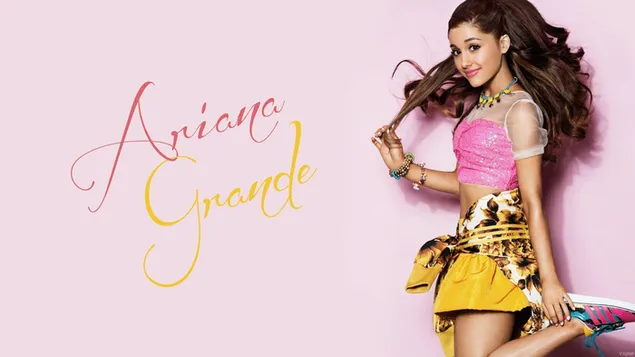 Hermoso cartel de la cantante Ariana Grande HD fondo de pantalla