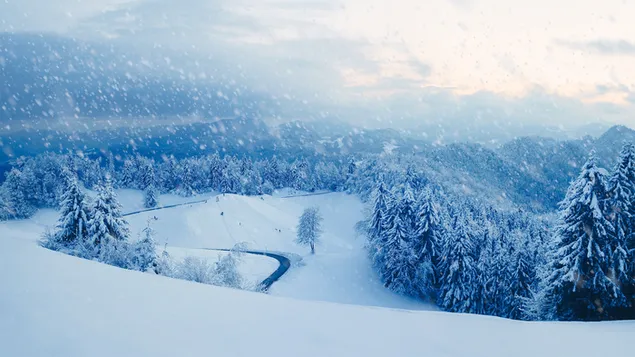 Hermoso fondo de nevadas 2K fondo de pantalla