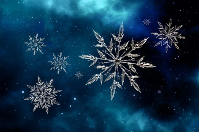 Schöne Schneeflocken 4K Hintergrundbild