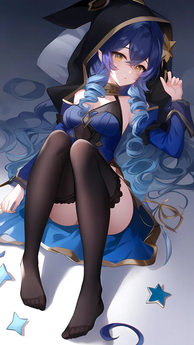 Лепа и слатка девојка Гању лежи на поду | Гансхин Импацт HD позадина