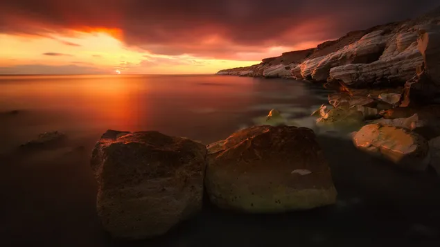 Pemandangan matahari terbenam yang indah HD kertas dinding