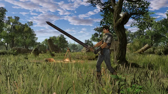 Tapeta Berserk a banda jestřába, černý šermíř 4K