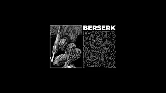 Berserk Texto ondulado en blanco y negro