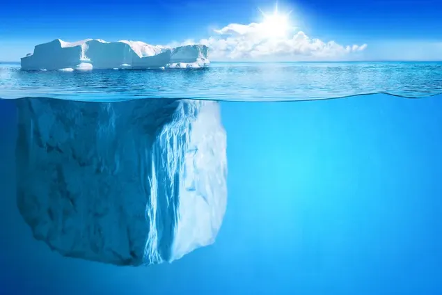 Gunung es besar di lautan unduhan