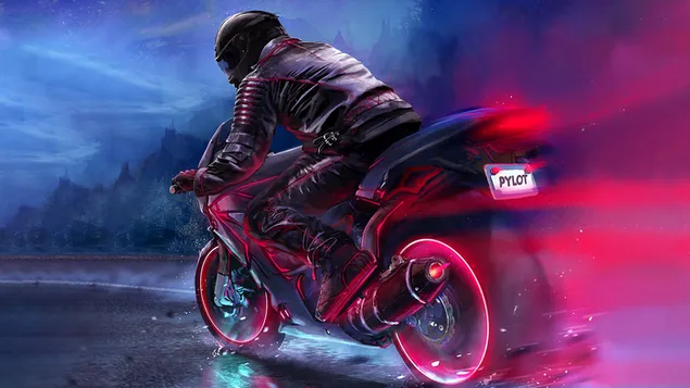 Biker Motorcycle Retrowave download