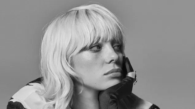 Billie Eilish | Elle Magazine Shoot (Monochrome BG) 4K papel de parede