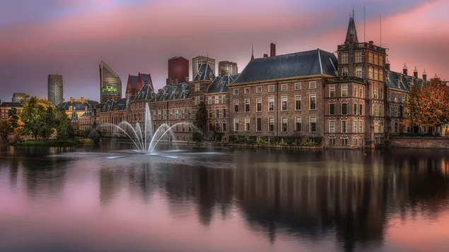 Binnenhof is een complex van de stad in de stad haag nederland 2K achtergrond