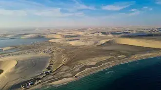 Vogelperspektive auf die Wüste, Katar 4K Hintergrundbild