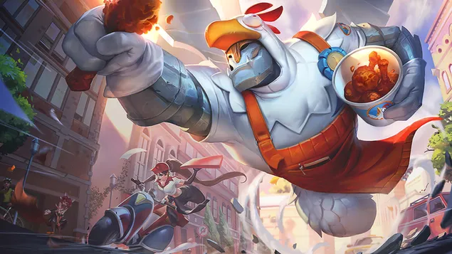 ศิลปะสาดน้ำ Birdio 'Galio' - League of Legends (LOL) 4K วอลเปเปอร์