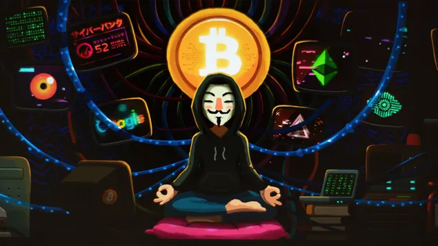 Criptomoneda Bitcoin (meditació) baixada