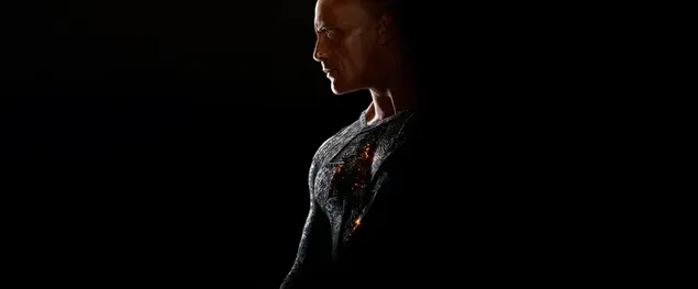 Taustakuva Musta Adam loistaa eri tavalla pimeässä 8K