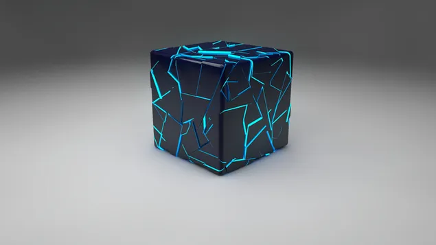 Cubo negro y azul, arte digital, foto de estudio descargar