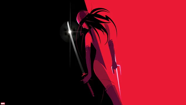 Elektra đen và đỏ tối giản