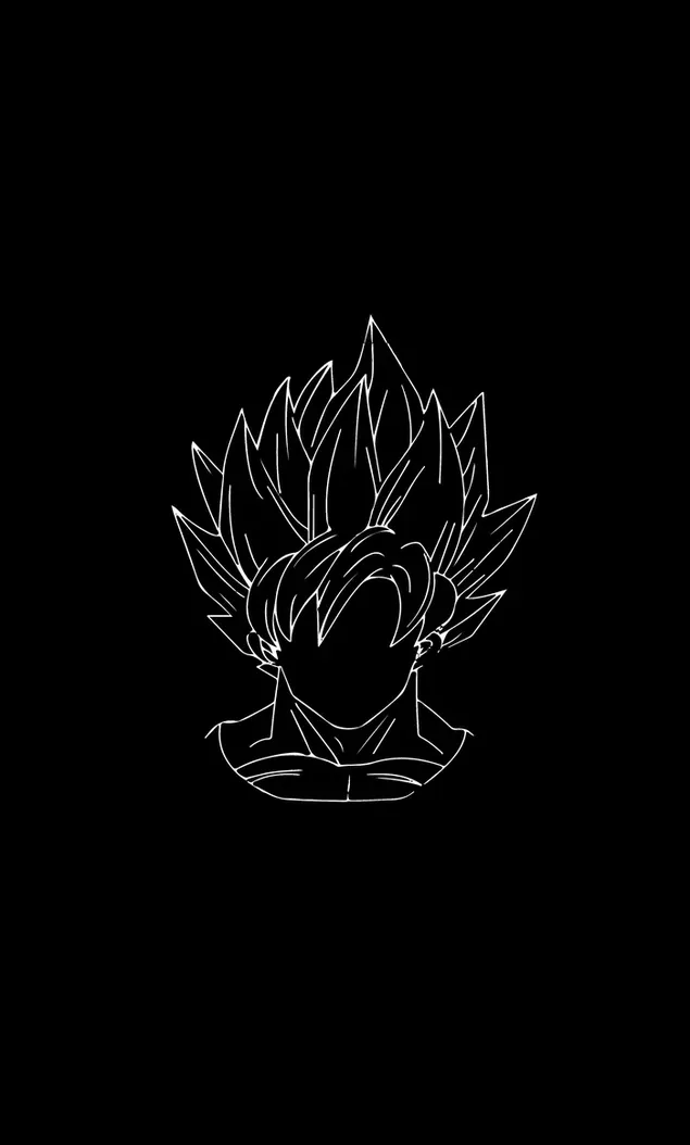 Zwart-wit tekening van anime karakter Goku download