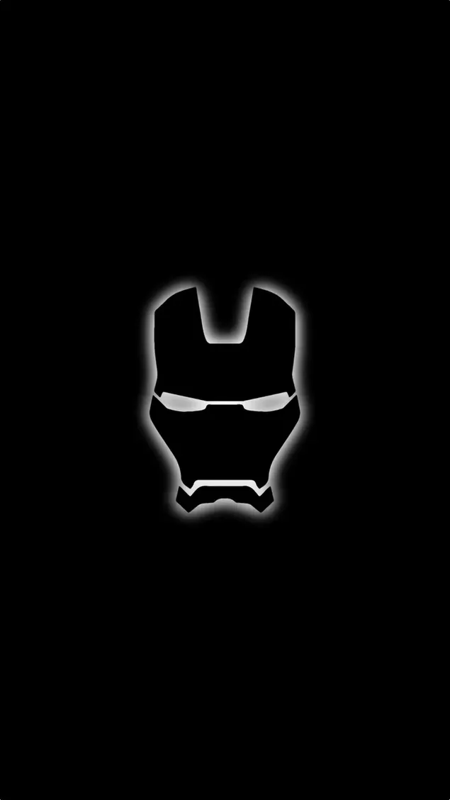 Black and white minimalist logo of Iron Man movie superhero
