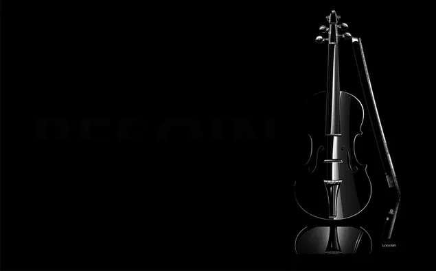 Bức ảnh đen trắng về cây đàn vĩ cầm