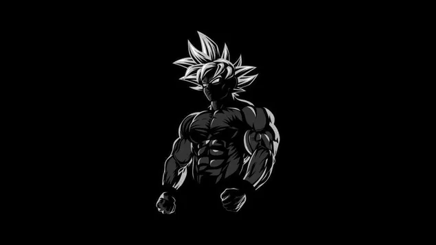 Black and white view of Dragon ball character Son Goku download