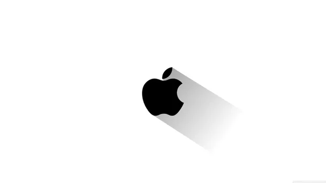 白地に黒の Apple ロゴ 4K 壁紙
