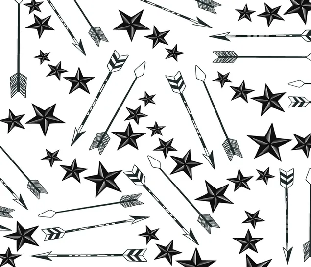 黑色箭頭和星星 2K 壁紙