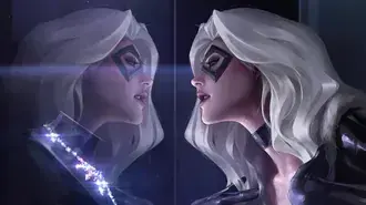 Hình nền Black Cat Felicia Hardy phản chiếu 4K