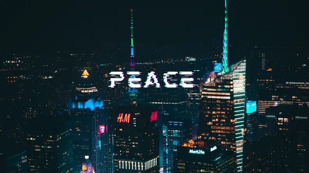 검은 미래 도시 데스크탑 배경 평화 2K 배경화면