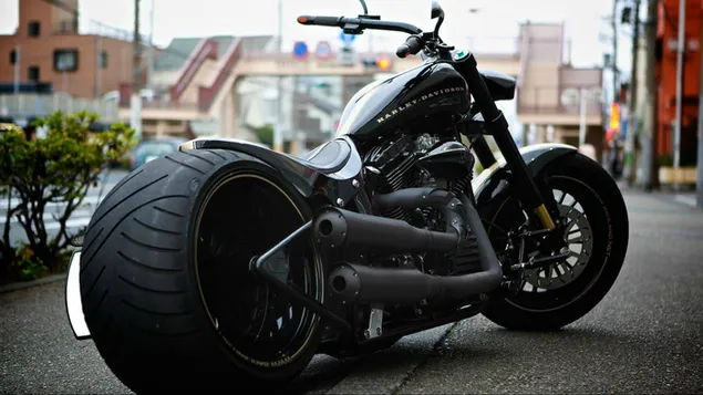 Zwarte Harley Davidson