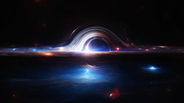 Black hole surrounded with light waves in outer space download