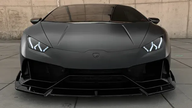 Black lamborghini huracan evo front view
