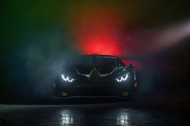 Black Lamborghini sports edition lights 4K wallpaper