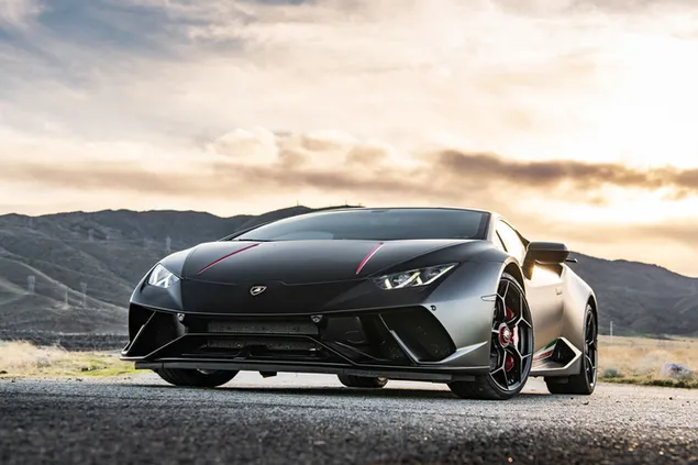 Lamborghini negro. 4K fondo de pantalla