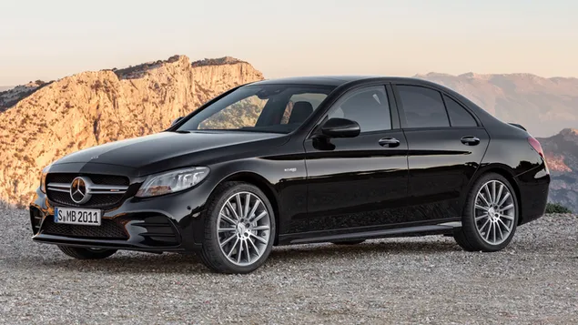 نمای جانبی مرسدس-AMG C 43 مشکی کاغذدیواری  HD