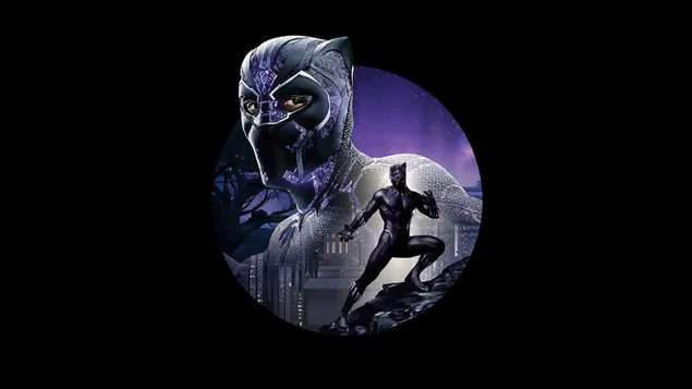 Black Panther en zijn schaduw erachter en zijn voorouders