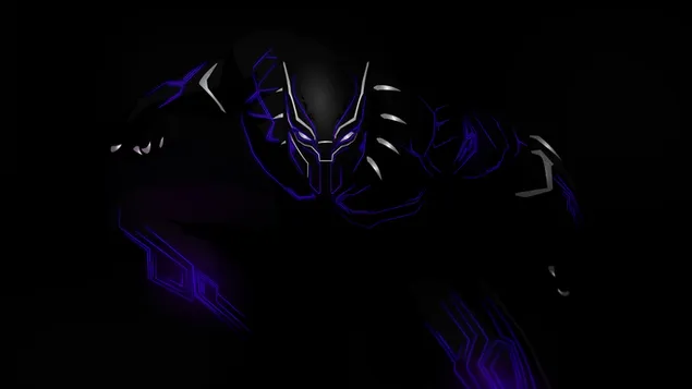 Czarna Pantera (Mroczny Minimalistyczny) 2K tapeta