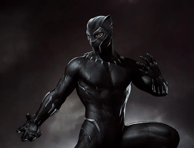 Black Panther Siap Bertarung Dengan Cakar Terbuka 4K wallpaper