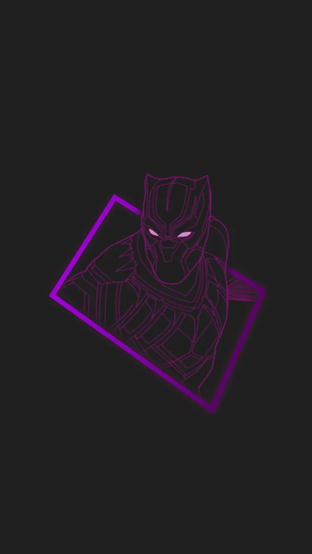 Black Panther Neon HD wallpaper download