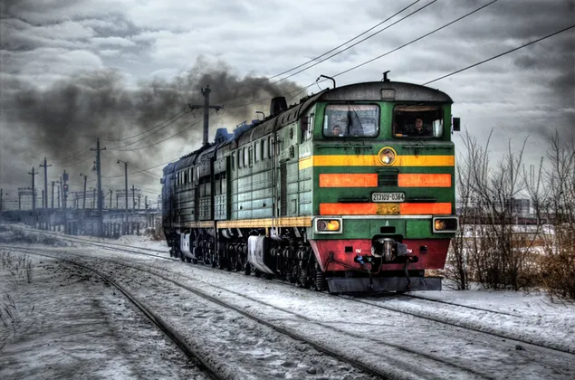black smoke train