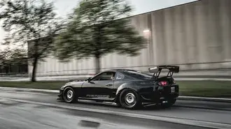 Teste de velocidade supra toyota preto 4K papel de parede