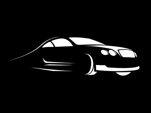 Schwarz-Weiß-Auto-Zeichnung HD Hintergrundbild