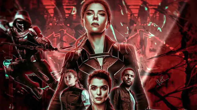 Taustpilt Black Widow filtreeritud plakat 4K