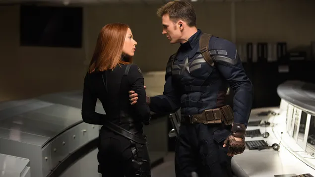 Black Widow stopped by Captain America