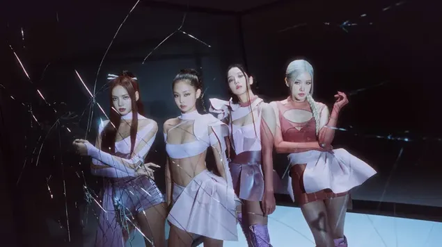 Miembros de BlackPink en la sesión de fotos del álbum 'Pink Venom' 4K fondo de pantalla